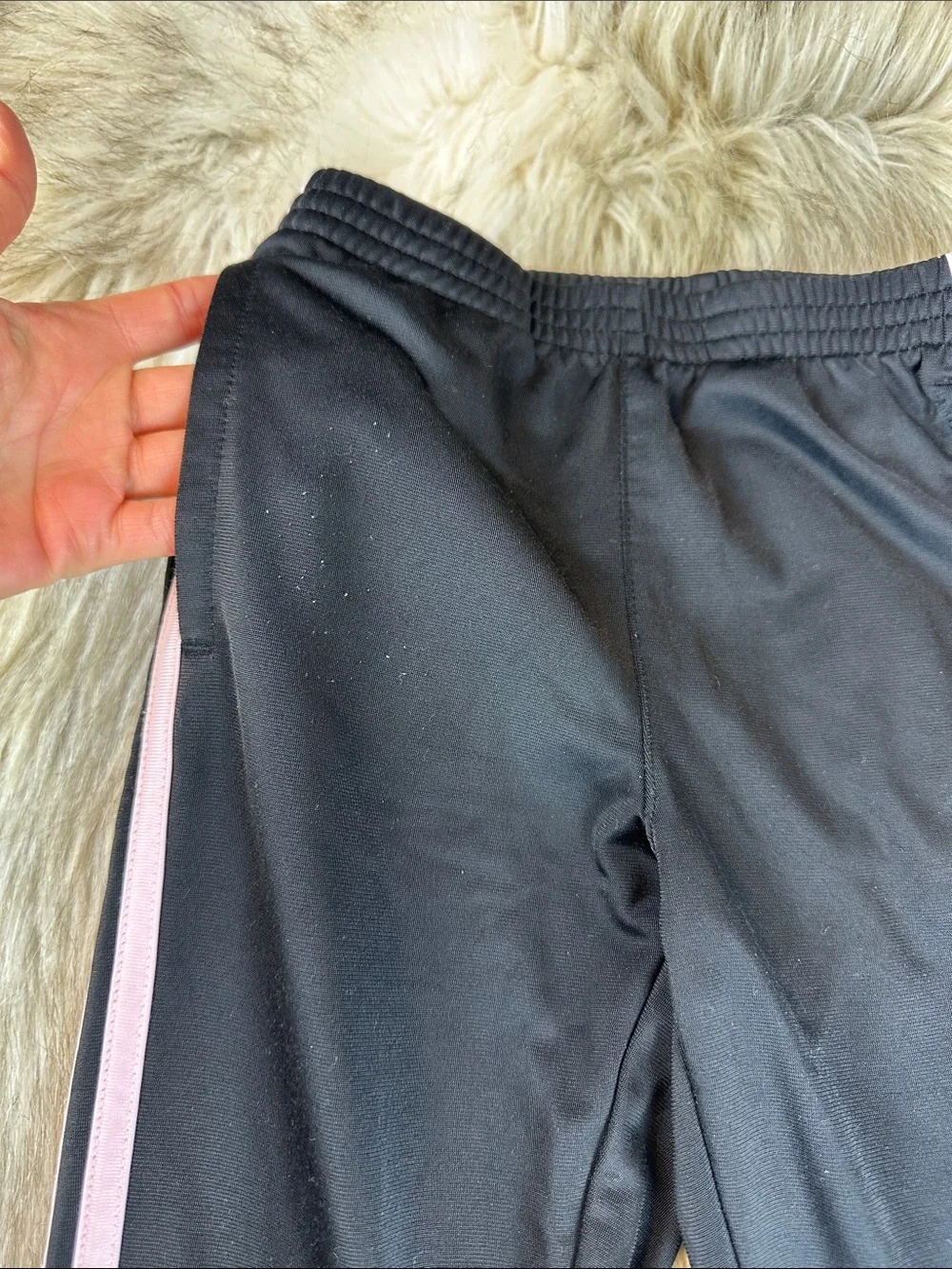 Adidas Girls Black Pink 2 Piece Tracksuit Set Size 6